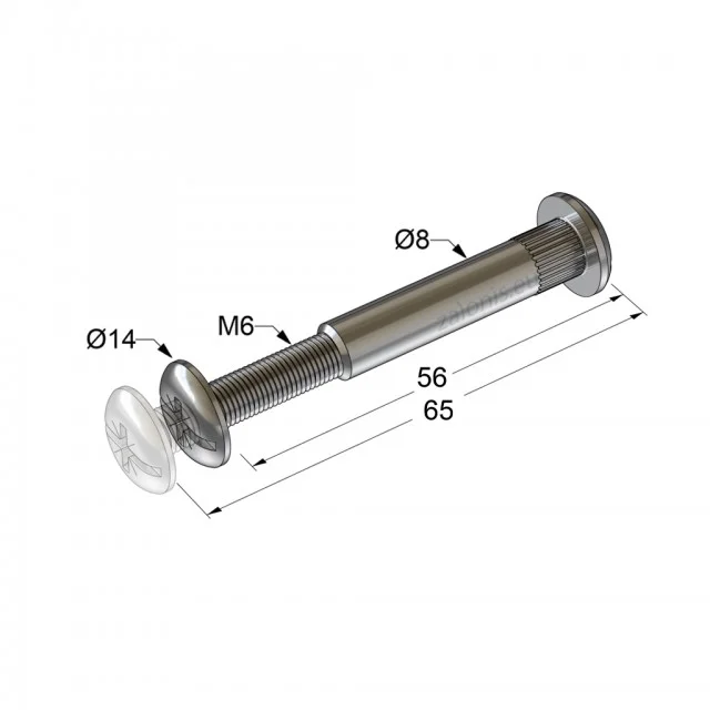 ΣΥΝΔΕΤΗΡΑΣ ΕΠΙΠΛΟΥ M6 56-65mm / ΝΙΚΕΛ